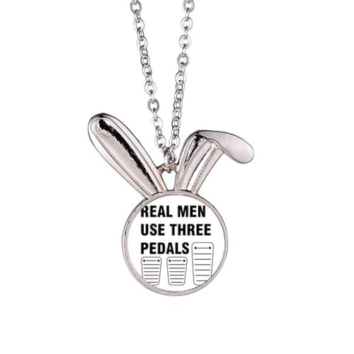 no/no Halskette mit Anhänger für Herren, Pedal, Clutch, Art-Deco, modisch, Kaninchen, Tierschmuck, Geschenk von no/no