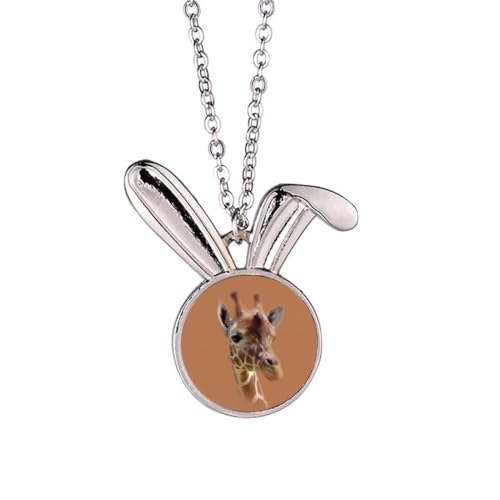no/no Halskette mit Giraffen-Anhänger, seitlicher Hornhals, Kaninchen, Tierschmuck, Geschenk von no/no
