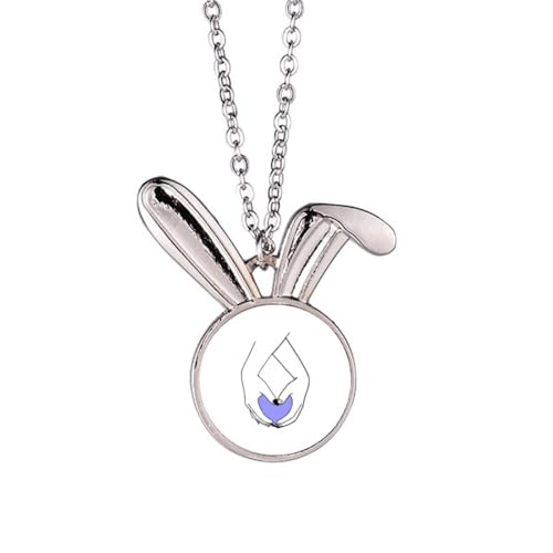 no/no Halskette mit Hasen-Anhänger, Motiv: Hände, Liebe, Art-Deco, modischer Hasen-Anhänger, Tierschmuck, Geschenk von no/no
