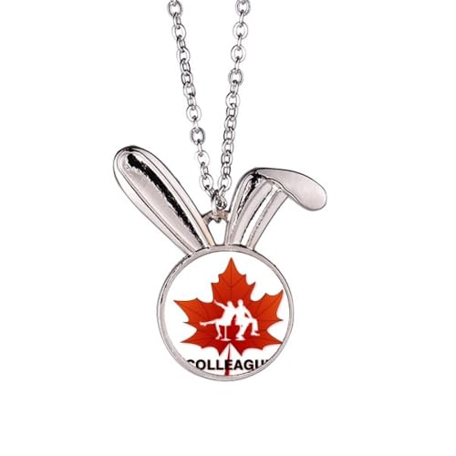 no/no Halskette mit Hasen-Anhänger, Motiv: Kollegen, Umrissmalerei, für Damen und Herren, Hase, Tierschmuck, Geschenk von no/no