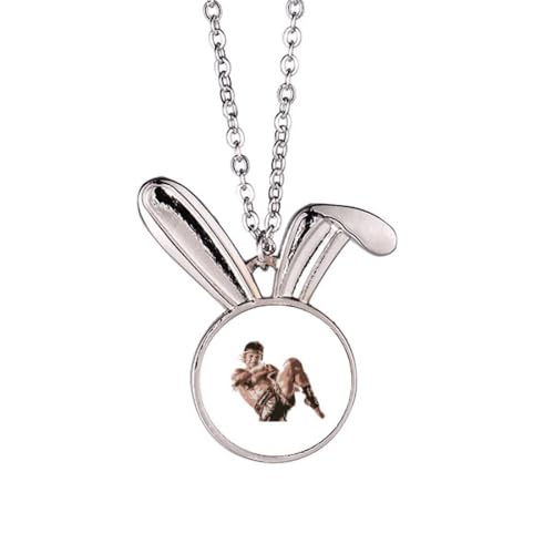 no/no Halskette mit Hasen-Anhänger, Motiv: Live Muay Thai Martial Arts Wettbewerb, Hase, Tierschmuck, Geschenk von no/no