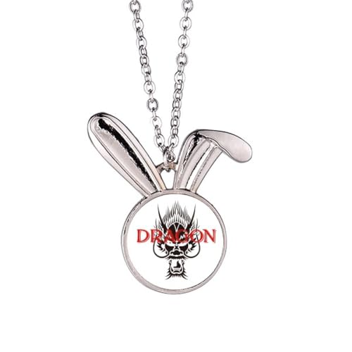 no/no Halskette mit Tierflügeln, Mythos, Drache, Ostwest, Kaninchen, Tierschmuck, Geschenk von no/no