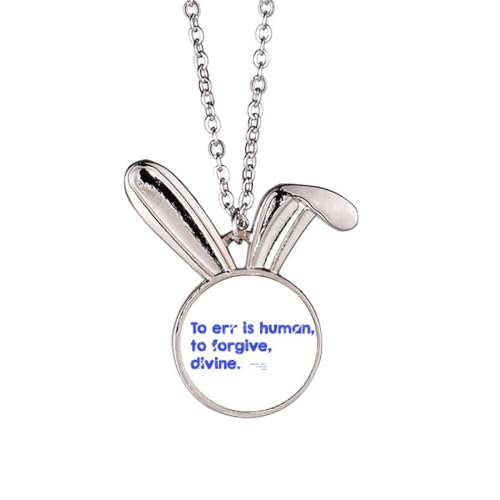 no/no Halskette mit Zitat "Divine Forgive Human Error", Kaninchen, Tierschmuck, Geschenk von no/no