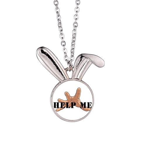 no/no Helfen Sie Reach Pray Handabdruck Kaninchen Halskette Anhänger Häschen Tier Schmuck Geschenk von no/no