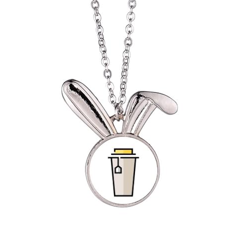no/no Karikatur Milch-Teetasse Kaninchen Halskette Anhänger Häschen Tier Schmuck Geschenk von no/no