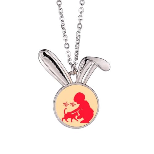 no/no Kinder spielen Umriss Happy Haha Kaninchen Halskette Anhänger Häschen Tier Schmuck Geschenk no/no Kinder spielen Umriss Happy Haha Kaninchen Halskette Anhänger Häschen Tier Schmuck Geschenk von no/no