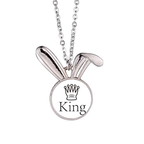 no/no King White Word Schachspiel Kaninchen Halskette Anhänger Häschen Tier Schmuck Geschenk no/no King White Word Schachspiel Kaninchen Halskette Anhänger Häschen Tier Schmuck Geschenk von no/no