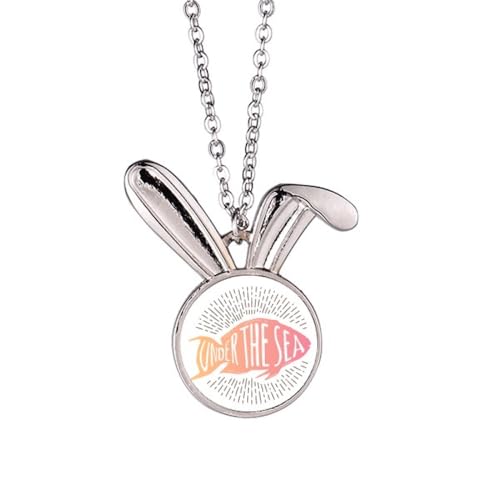 no/no Line Halskette mit Anhänger, Motiv: Tiefseefisch, geheimnisvolles Kaninchen, Tierschmuck, Geschenk von no/no