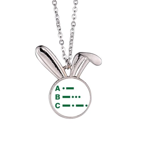 no/no Morsecode Zwei-Punkt-Linien-Darstellung, Kaninchen-Halskette, Anhänger, Hase, Tierschmuck, Geschenk von no/no