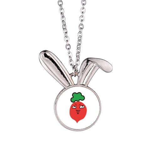 no/no Niedliche Cartoon-Rettich-Halskette mit heimtückischem Gesicht, Kaninchen, Tierschmuck, Geschenk no/no Niedliche Cartoon-Rettich-Halskette mit heimtückischem Gesicht, Kaninchen, Tierschmuck, Geschenk von no/no