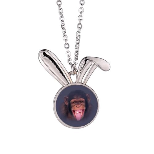 no/no Orang-Utans Laugh Echthaar-Halskette mit Hasen-Anhänger, Hase, Tierschmuck, Geschenk no/no Orang-Utans Laugh Echthaar-Halskette mit Hasen-Anhänger, Hase, Tierschmuck, Geschenk von no/no