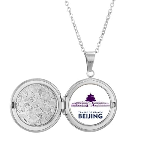 no/no Peking China Tempel Himmel Medaillon Halskette halten Bild Schmuck Geburtstagsgeschenk von no/no