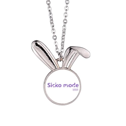 no/no Sicko Mode Song Art Deco Mode Hasen-Halskette Anhänger Häschen Tier Schmuck Geschenk von no/no