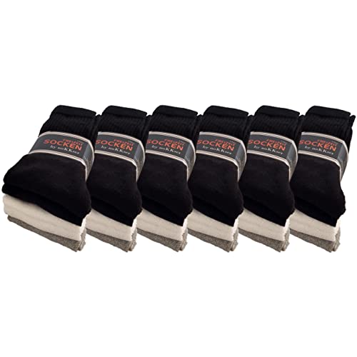 noKKser 10 | 20 | 30 Paar Tennissocken Sportsocken Arbeitssocken Herren & Damen Socken Baumwolle Weiß Grau Schwarz (47-50,30 Paar | Mix) von noKKser