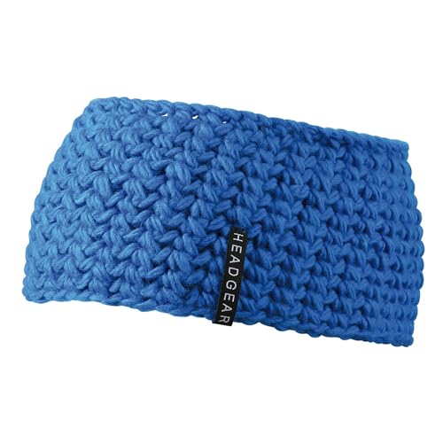 Extrabreites Handgehäkeltes Stirnband mit Fleece Innenfutter für die kalte Jahreszeit für Damen und auch für Herren Winter Skifahren (Royal) von noTrash2003