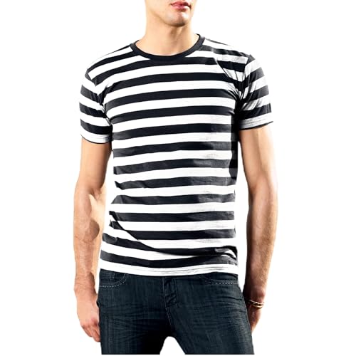 Kompatibel mit Mantis – Herren Retro Streifen T-Shirt im Marine Look, Kurzarm Rundhals T-Shirt, Oeko-Tex 100 Zertifiziert, Baumwolle in Conversion, Vegan von noTrash2003