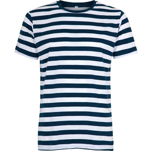 Kompatibel mit Mantis – Herren Retro Streifen T-Shirt im Marine Look, Kurzarm Rundhals T-Shirt, Oeko-Tex 100 Zertifiziert, Baumwolle in Conversion, Vegan von noTrash2003