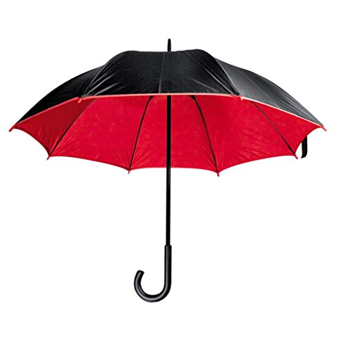 Luxuriöser zweifarbiger Regenschirm Stockschirm mit kontrastfarbener Innenseite mit doppelter Bespannung von noTrash2003® (Rot) von noTrash2003