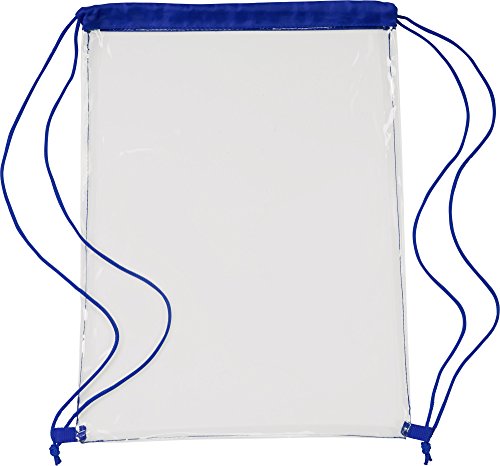 Transparenter Sport Rucksack Premium Turnbeutel mit Kordelzug auch als Schulrucksack und für Festivals durchsichtig in 5 Farben (Blau) von noTrash2003