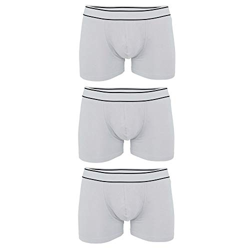 noTrash2003 3 Stück Sparset Herren Boxer Brief Boxer Unterhosen Boxershorts Underwear 95% Baumwolle 5% Elasthan (XL, Weiss) von noTrash2003