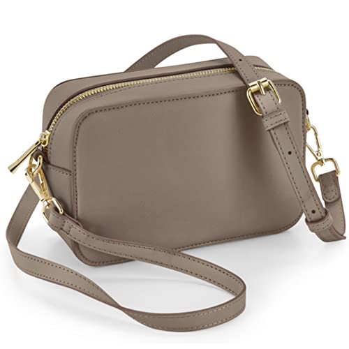 noTrash2003 Damen Handtasche Mädchentasche Bodybag Crossbag Umhängetasche in Pastellfarben mit auswechselbarem Tragegurt (Taupe) von noTrash2003