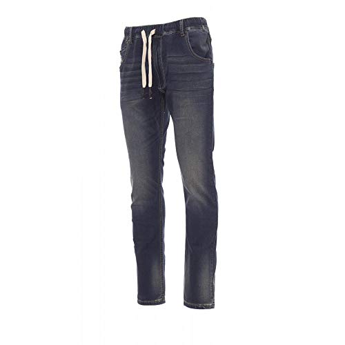 noTrash2003 Herren Sweathose Jogginghose Stretch Hose elastisch in Jeans-Optik Denim versch. Ausführungen (L, Tiefblau) von noTrash2003