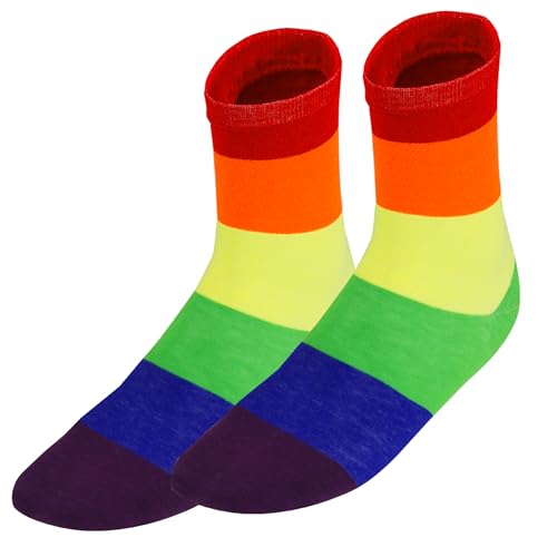 noTrash2003 LGBTQA1+ Regenbogen Socken Strümpfe Herren Damen - Bunte Flagge Pride CSD Sportsocken Unisex LGBTQ Accessoires Regenbogen Geschenke, Grösse 40-46 von noTrash2003