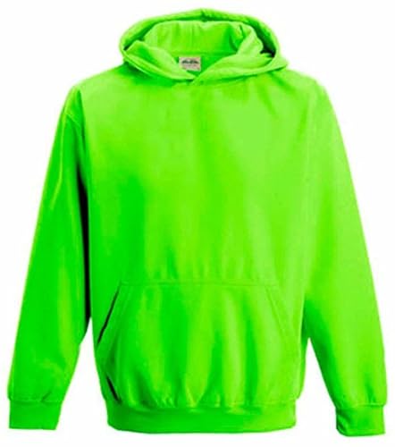 noTrash2003 NEON Sweatshirt mit Kapuze Hoodie floureszierend versch. Farben und Größen für Kinder (5-6 Jahre, Electric Green) von noTrash2003