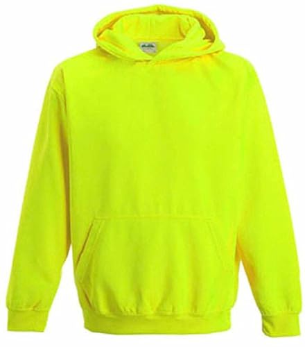 noTrash2003 NEON Sweatshirt mit Kapuze Hoodie floureszierend versch. Farben und Größen für Kinder (5-6 Jahre, Electric Yellow) von noTrash2003