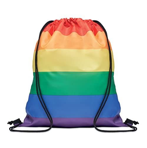 noTrash2003 Regenbogen Gymbag Gym Bag Turnbeutel Rucksack Fitness Tasche Sportbeutel mit Kordelzug 46 cm x 42 cm im LGBT Design Toleranz zeigen (3 Stück) von noTrash2003