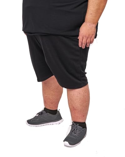 noTrash2003 Relaxshorts Unisex in Übergrößen 4XL–15XL – Bequeme Freizeithose mit Stretchbund – Extraweite Shorts aus Baumwolle & Polyester – Komfortable Sporthose für Herren in Schwarz - 4XL von noTrash2003