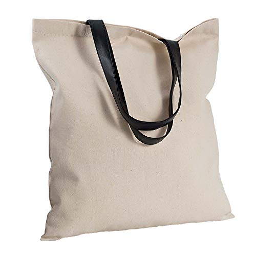 noTrash2003 Shopper Shoppingtasche aus Baumwollcanvas Henkeltasche mit Tragegriffe Einkaufstasche (Natural) von noTrash2003