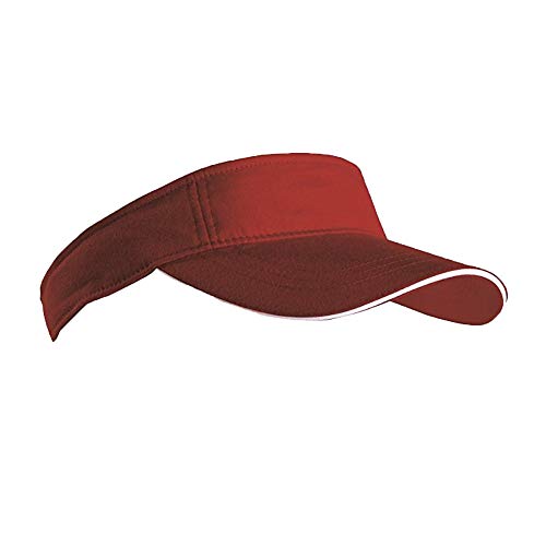 noTrash2003 Sport Sun Visor mit kontrastfarbenem Sandwich in 12 Farben für Golf, Tennis, Angeln (Burgundy-Weiss) von noTrash2003