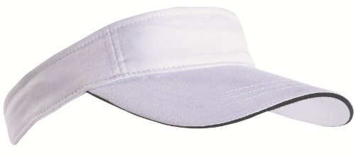 noTrash2003 Sport Sun Visor mit kontrastfarbenem Sandwich in 12 Farben für Golf, Tennis, Angeln (Weiss-Navy) von noTrash2003