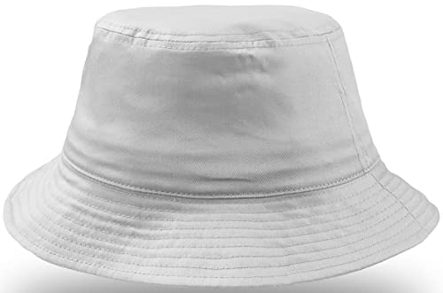 noTrash2003 Trendiger Fischerhut Bucket Hat Cotton Twill Anglerhut Sommerhut Sonnenhut für Damen und Herren mit Schweissband (Weiss) von noTrash2003