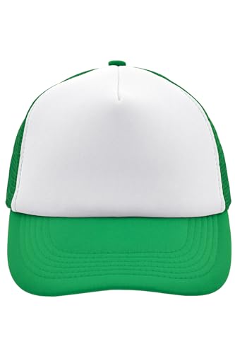 noTrash2003 Trucker Mesh Baseball Cap Truckerhat Unisex Einheitsgrösse und Kindermodelle Basecap Baseball-Hat 30 Farben Einfarbig Zweifarbig Polyester Baumwolle (Weiß-Kellygrün) von noTrash2003
