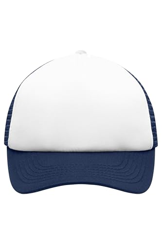 noTrash2003 Trucker Mesh Baseball Cap Truckerhat Unisex Einheitsgrösse und Kindermodelle Basecap Baseball-Hat 30 Farben Einfarbig Zweifarbig Polyester Baumwolle (Weiß-Navy) - Kids von noTrash2003