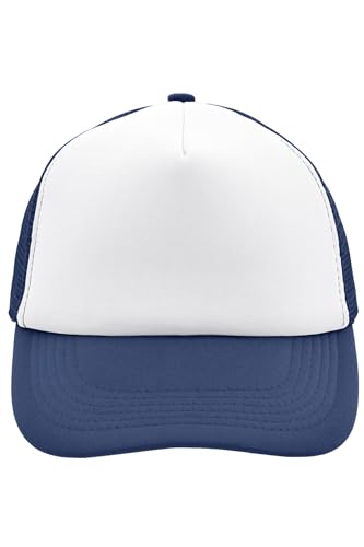 noTrash2003 Trucker Mesh Baseball Cap Truckerhat Unisex Einheitsgrösse und Kindermodelle Basecap Baseball-Hat 30 Farben Einfarbig Zweifarbig Polyester Baumwolle (Weiß-Navy) von noTrash2003