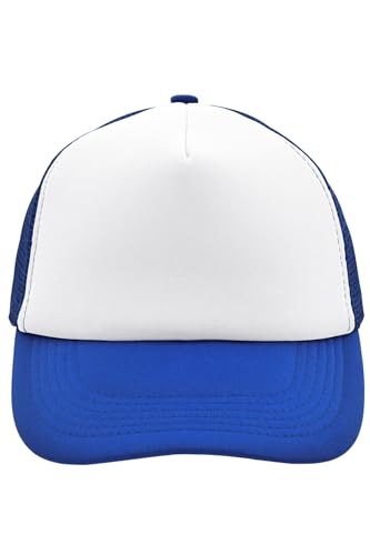 noTrash2003 Trucker Mesh Baseball Cap Truckerhat Unisex Einheitsgrösse und Kindermodelle Basecap Baseball-Hat 30 Farben Einfarbig Zweifarbig Polyester Baumwolle (Weiß-Royal) von noTrash2003