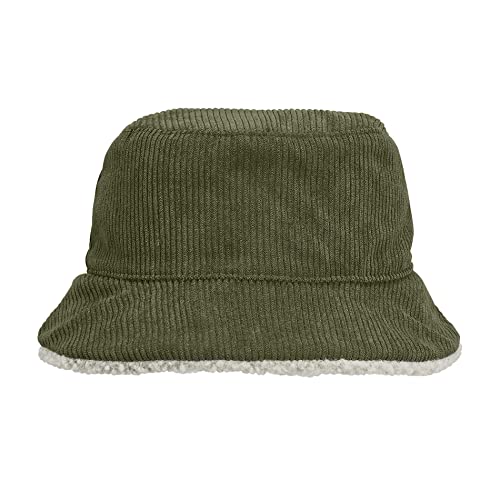 noTrash2003 Wendbarer Damen und Herren Bucket Hat Fischerhut Fisherhat Anglerhut Bob mit Einer Cordseite und Einer Sherpaseite in 2 Farben und 2 Grössen (Army-Beige Grösse L/XL) von noTrash2003