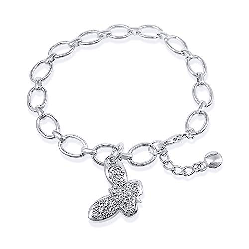 Nobel Armband Silber Schmetterling Swarovski Kristalle Armkette Anhänger Schmuck von Nobel