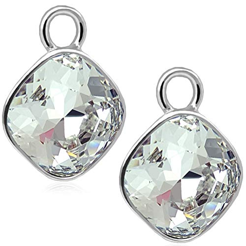 Charm Anhänger 2 Stück 925 Sterling Silber für Creolen Markenkristalle NOBEL SCHMUCK® von Nobel