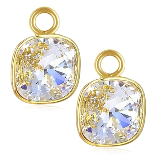 Charm Anhänger 2 Stück Gold 925 Sterling Silber für Creolen Kristalle NOBEL SCHMUCK® von Nobel
