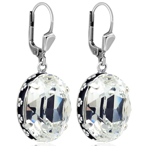 Jugendstil Ohrringe Silber Crystal Kristalle aus Österreich Ohrhänger romantisch NOBEL SCHMUCK von Nobel