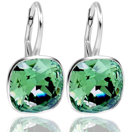 NOBEL SCHMUCK Ohrringe Silber Grün Markenkristallen 925 Sterling Silber Erinite von Nobel