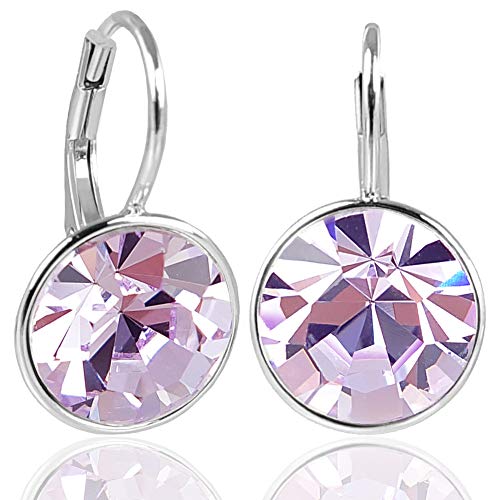 NOBEL SCHMUCK Silber-Ohrringe Violet Swarovski Kristalle 925 Silber Ohrhänger von Nobel