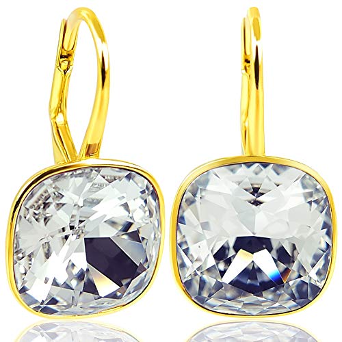 NOBEL SCHMUCK Ohrringe Gold Crystal - Swarovski Kristalle 925 Sterling von Nobel