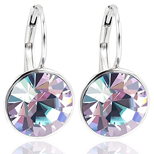 Ohrringe 925 Silber Kristalle Silberohrringe Klappverschluss Brilliantschliff NOBEL SCHMUCK von Nobel