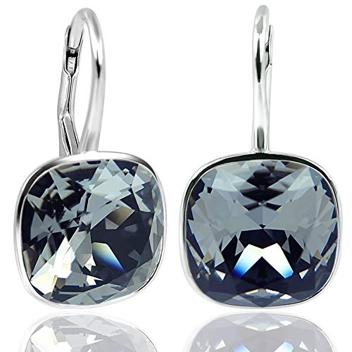 Ohrringe 925 Silber Swarovski Kristalle Schwarz Silver Night Ohrhänger kurz NOBEL SCHMUCK von Nobel