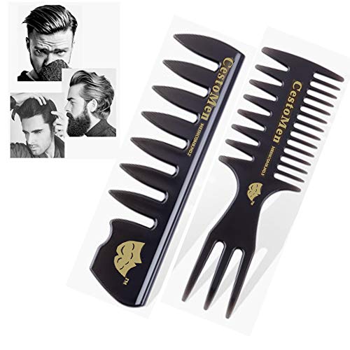 Herren Styling Comb, Afro Haarkämme Männer Haarpflegeset, Detangler Haarbürste Professionelle Shaping & Wet Pick Friseur Bürstenwerkzeuge, Antistatische Haarbürste für lange, lockige, dicke Haare von sielife